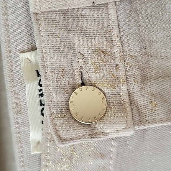 L'Agence Biscuit Gold Glitter Coated Margot High Rise Skin Jeans - Size 26 - Picture 2 of 13